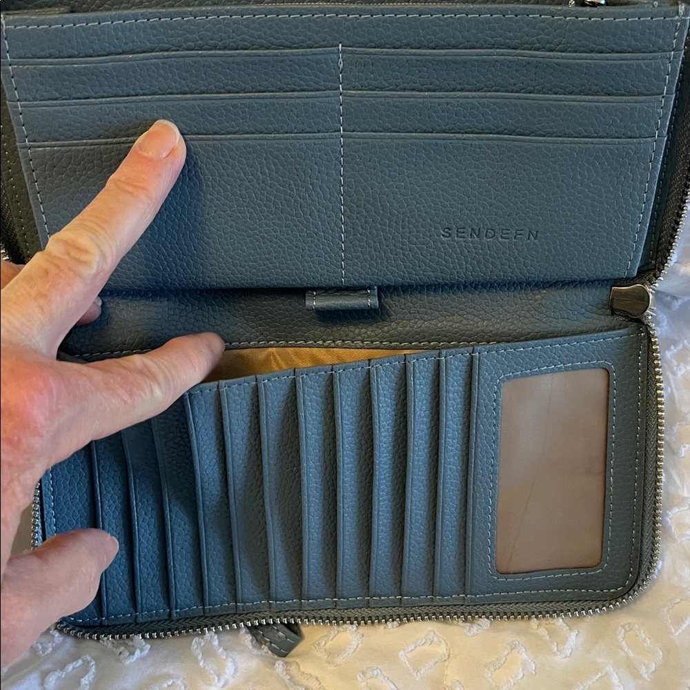 Sendefn Blue Leather ladies Wallet